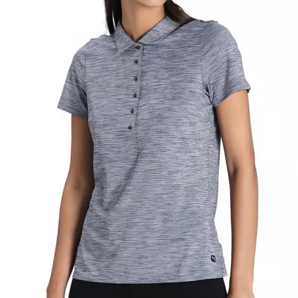 ✨ Puma Women's Heathered Blue Button Down Shirt
